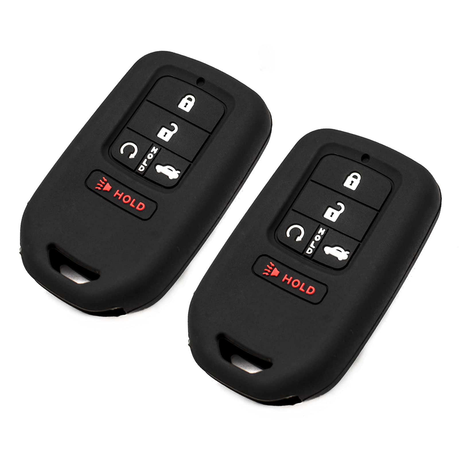 Durable Silicone Key Fob Cover for Honda Civic Accord Pilot CR-V Insight Passport - 5 Button Smart Key Protector Case (Black) | Car Accessories & Remote Key Protection | Perfect for Daily Use, Commuting and Travel