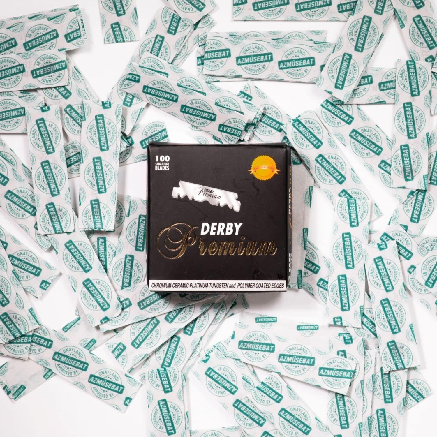 Derby Premium Single Edge Razor Blades - Ultra Sharp Chromium Ceramic Platinum Tungsten Coated - 10 Pack for Men's Shaving & Barber Use - Perfect for Sensitive Skin and Professional Grooming