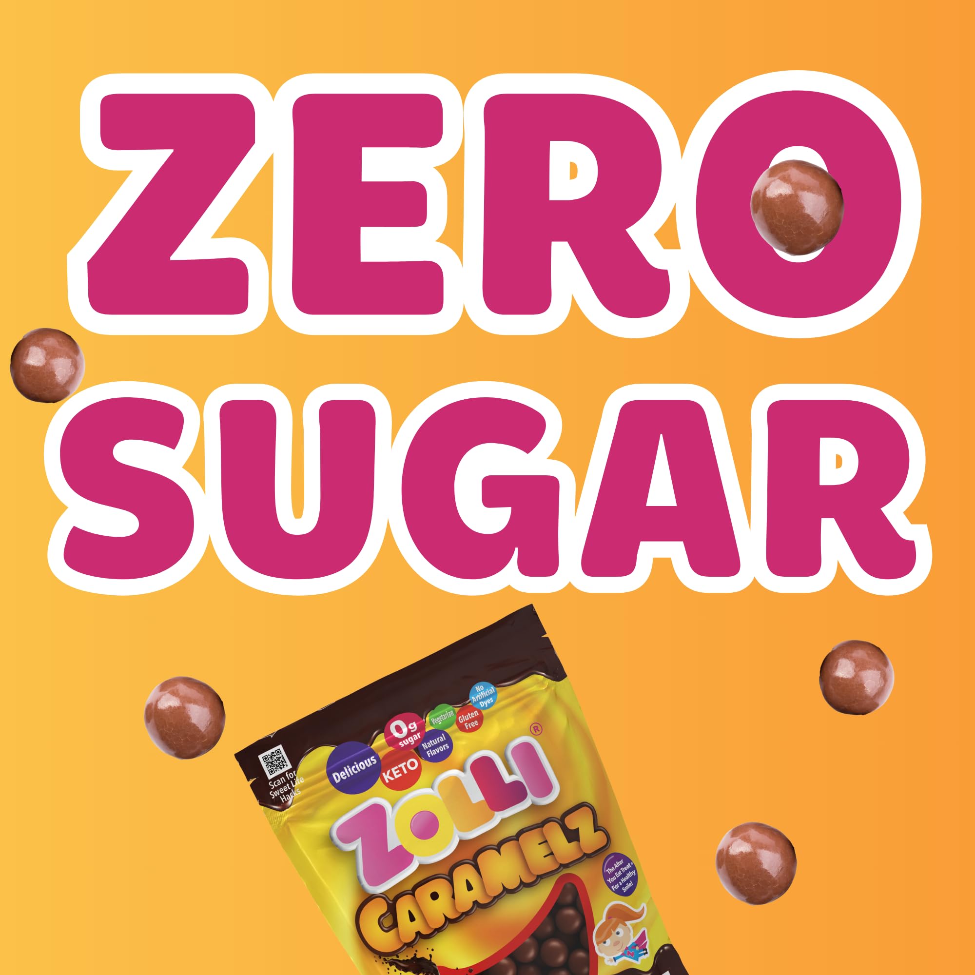 Zollipops Sugar-Free Caramel Dark Chocolate Lollipops for Clean Teeth - 6 Oz Pack - Healthy Candy for Kids & Adults - Perfect for Parties, Gifts & Oral Care