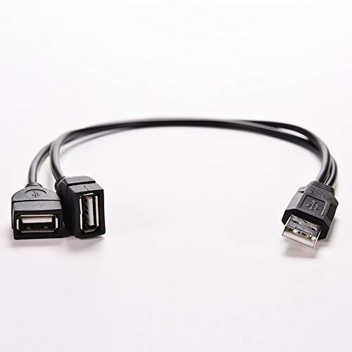 1PC USB 2.0 A Male to 2 Dual USB Female Y Splitter Adapter - Data Hub Power Cable for Charging & Extension (Multiple Lengths) - Perfect for Laptop, PC, Phone & Tablet Charging Stations