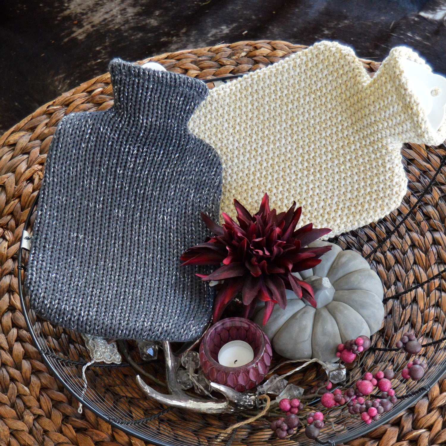 1.8L Premium Hot Water Bottle with Anthracite Organic Cotton Cover - Rubber-Free, BPA-Free for Pain Relief, Warmth & Comfort - Perfect for Cold Nights, Period Cramps & Winter Relaxation