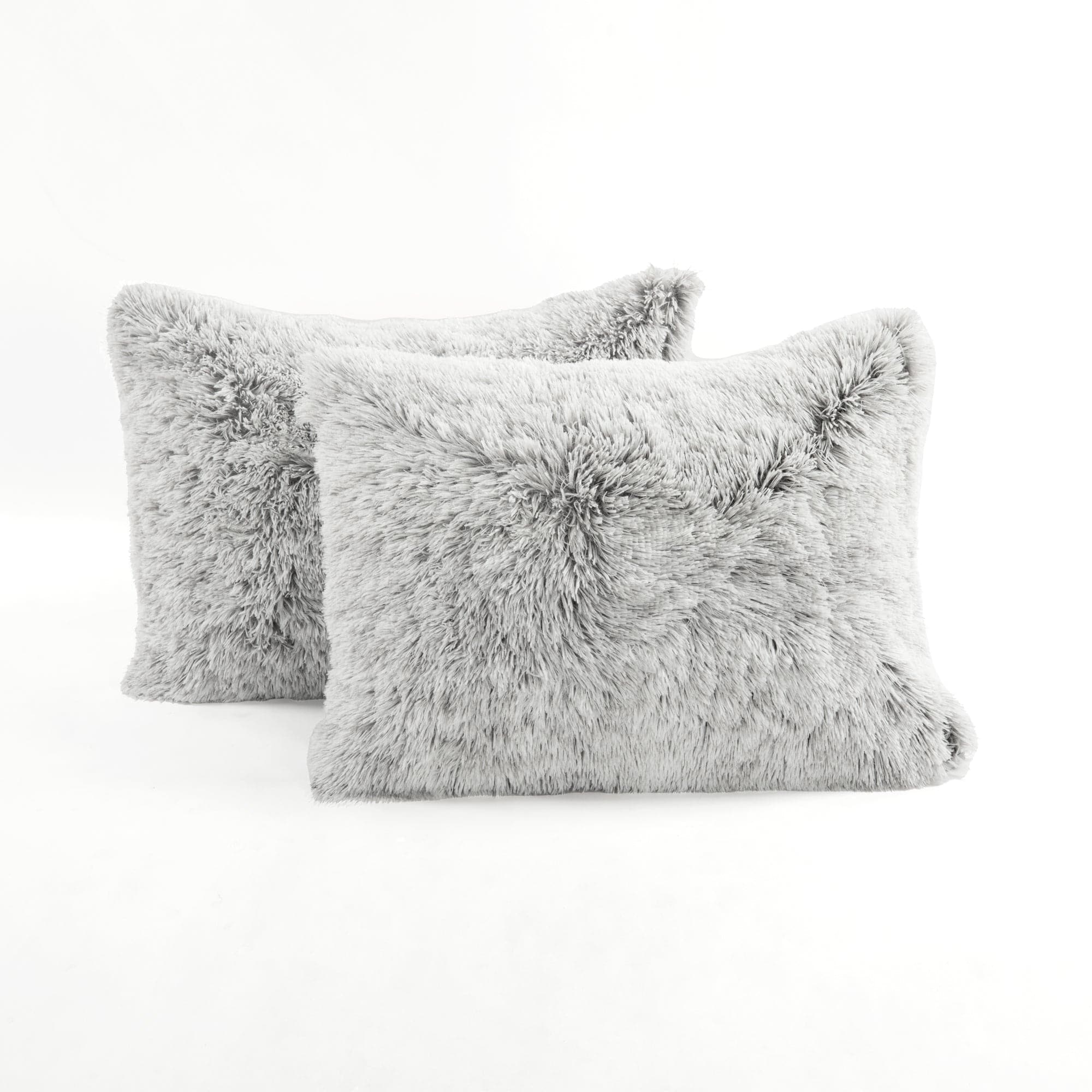 Emma Cozy Ultra Soft Two Tone Faux Fur Comforter Set - King Size Bedding with Pillow Shams - Luxury Winter Warm Comforter for Bedroom Decor & Cozy Nights