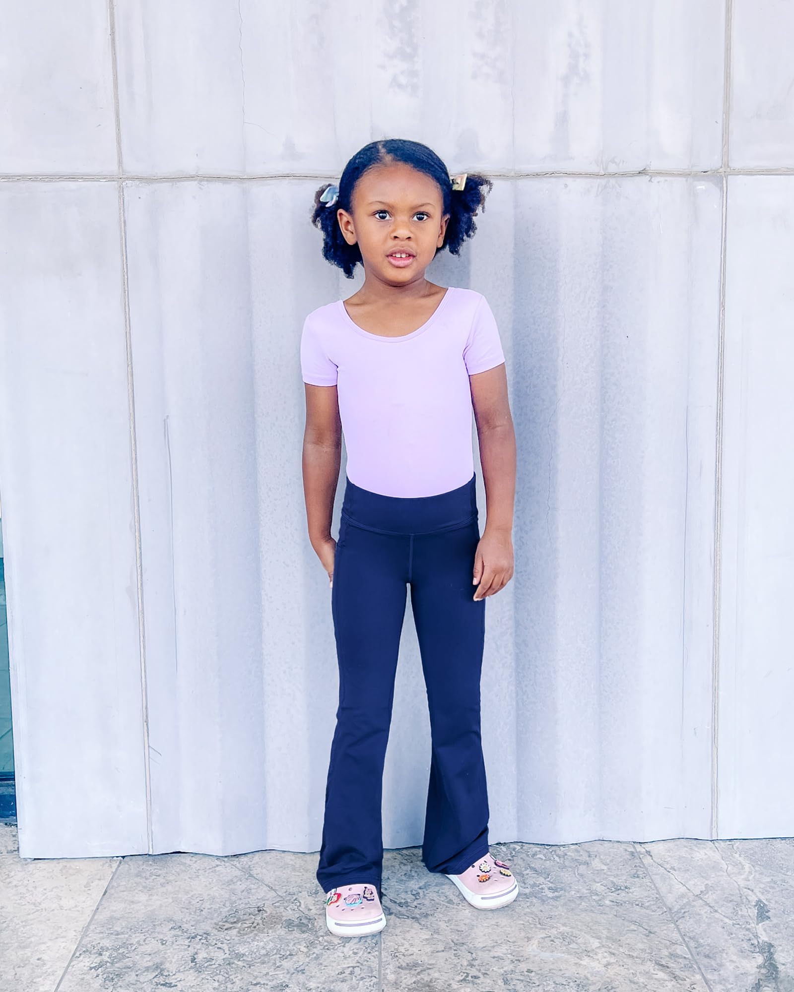 Stelle Girls' High Waisted Bootcut Yoga Pants with Pockets - Flare Leggings for Kids Dance & Bell Bottoms Style - Perfect for Yoga, Dance Class & Casual Wear