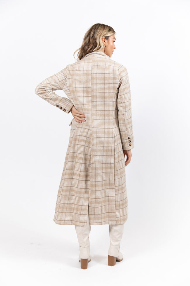 Chill Out Tan Plaid Coat for Women - Stylish Winter Jacket with Warm Fleece Lining | Perfect for Outdoor Activities, Casual Wear & Cold Weather Fashion