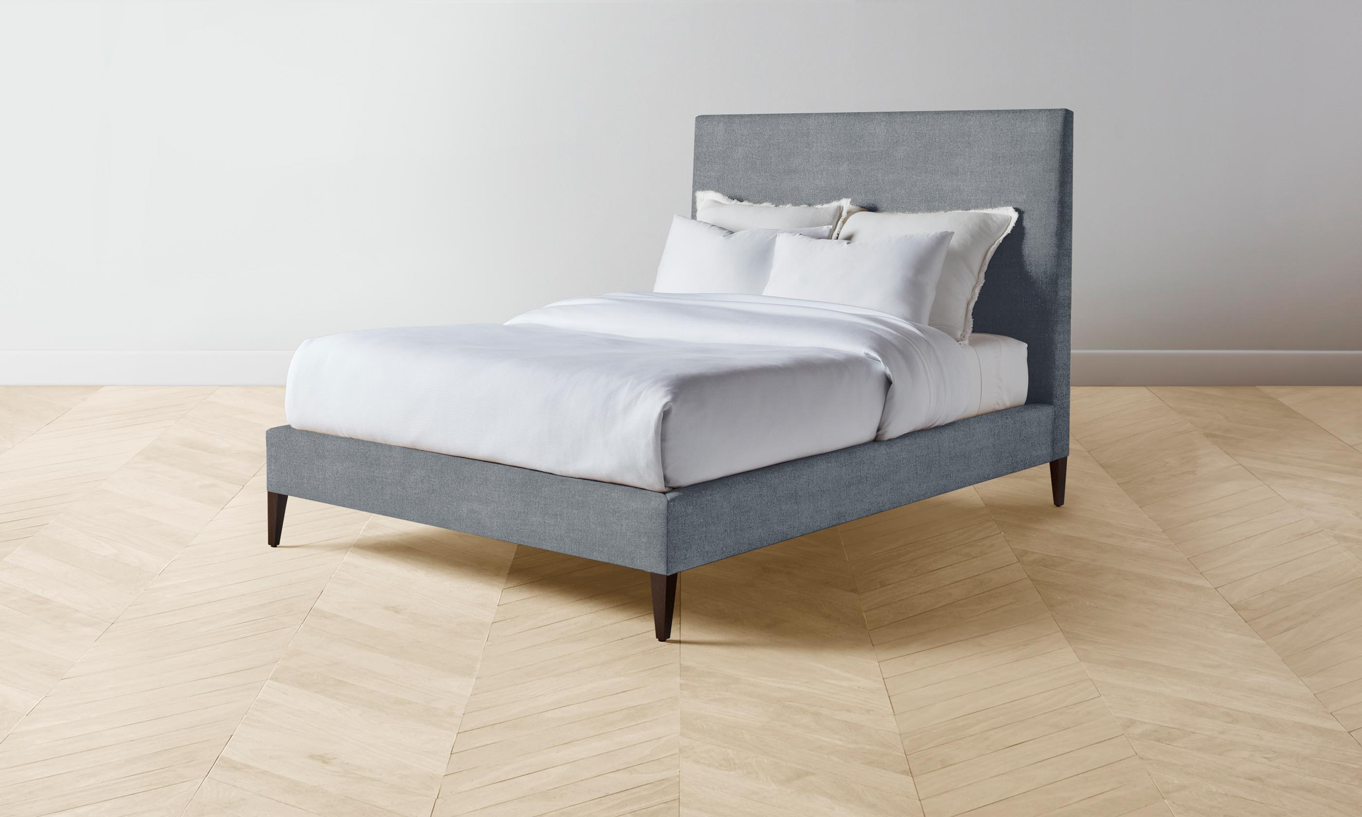 The Essex Bed - Premium Performance Mélange Weave in Aegean Blue | Modern Bedroom Furniture for Stylish Home Decor