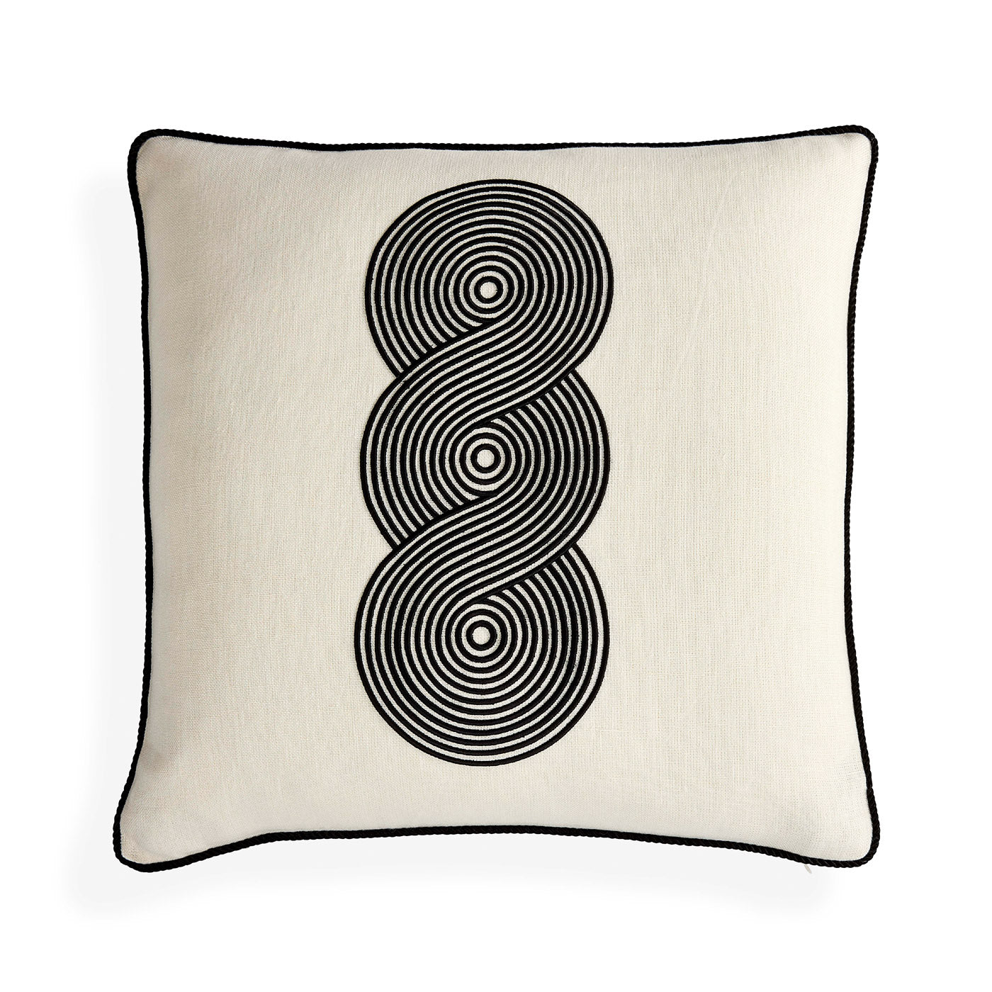 Modern Black and White Geometric Pompidou Circles Throw Pillow - Stylish Home Decor for Living Room, Bedroom & Office