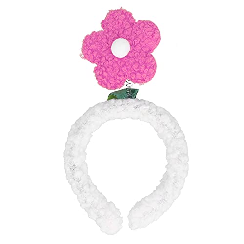 Soft Plush Flower Lamb Makeup Headband for Skincare & Washing Face - Rose Red | Spa, Facial & Beauty Routine Accessory