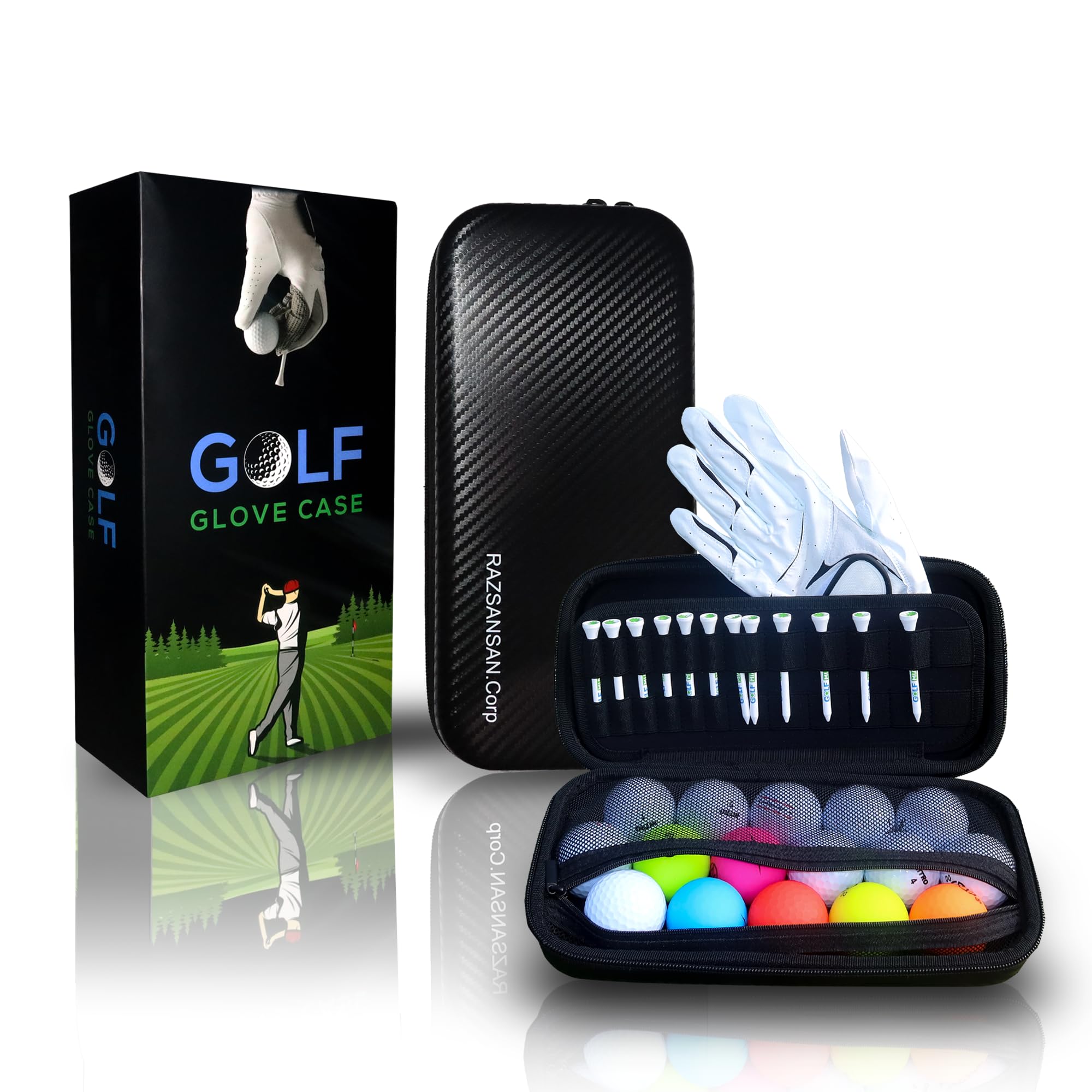 Premium Golf Glove Holder & Organizer - Durable Golf Bag Accessories for Men - Essential Golf Ball & Glove Storage Case - Perfect for Golf Course & Travel Use