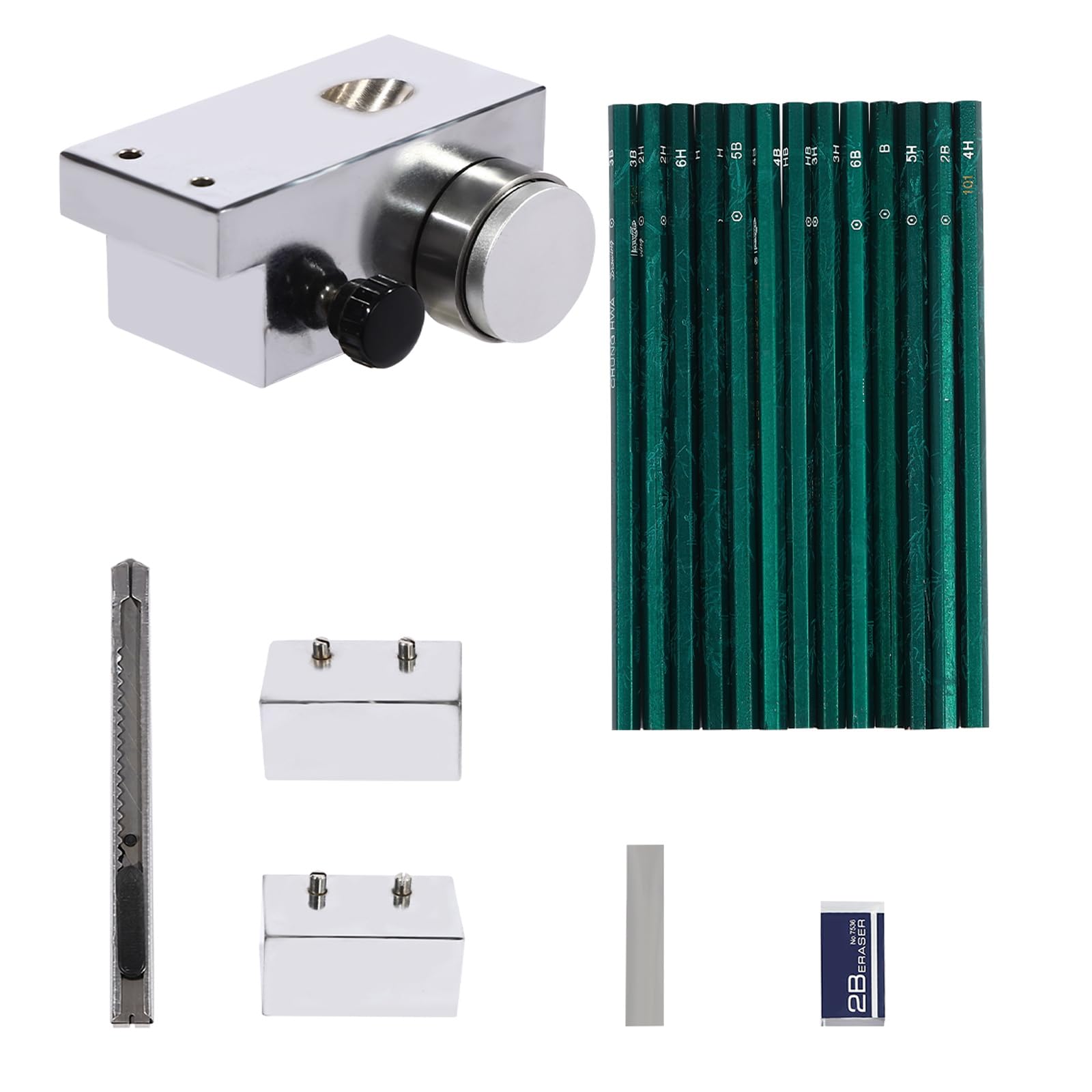 Premium Pencil Hardness Tester Kit - 13 Pencils with 500g/750g/1000g Weights for Coating Film Scratch Resistance Testing | Abrasion & Hardness Measurement Device | Ideal for Paint, Automotive & Industrial Coatings Quality Control