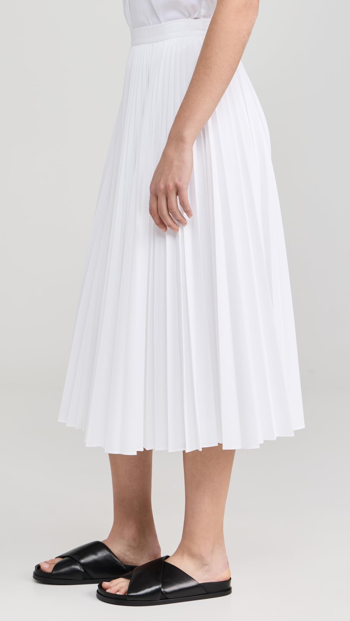 Theory Women's Pleated Midi Skirt - Elegant A-Line Knee-Length Skirt for Office & Casual Wear | Perfect for Work, Dates & Special Occasions