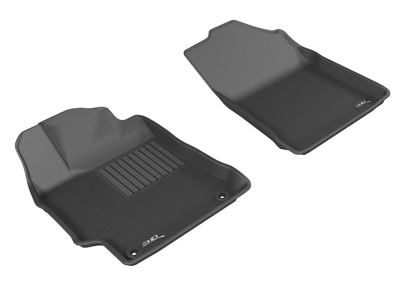 3D MAXpider Custom Fit All-Weather Floor Mats for 2015-2017 Toyota Camry (1st Row) - Kagu Series Black Car Mats | Perfect for Daily Commute, Road Trips & Family Protection