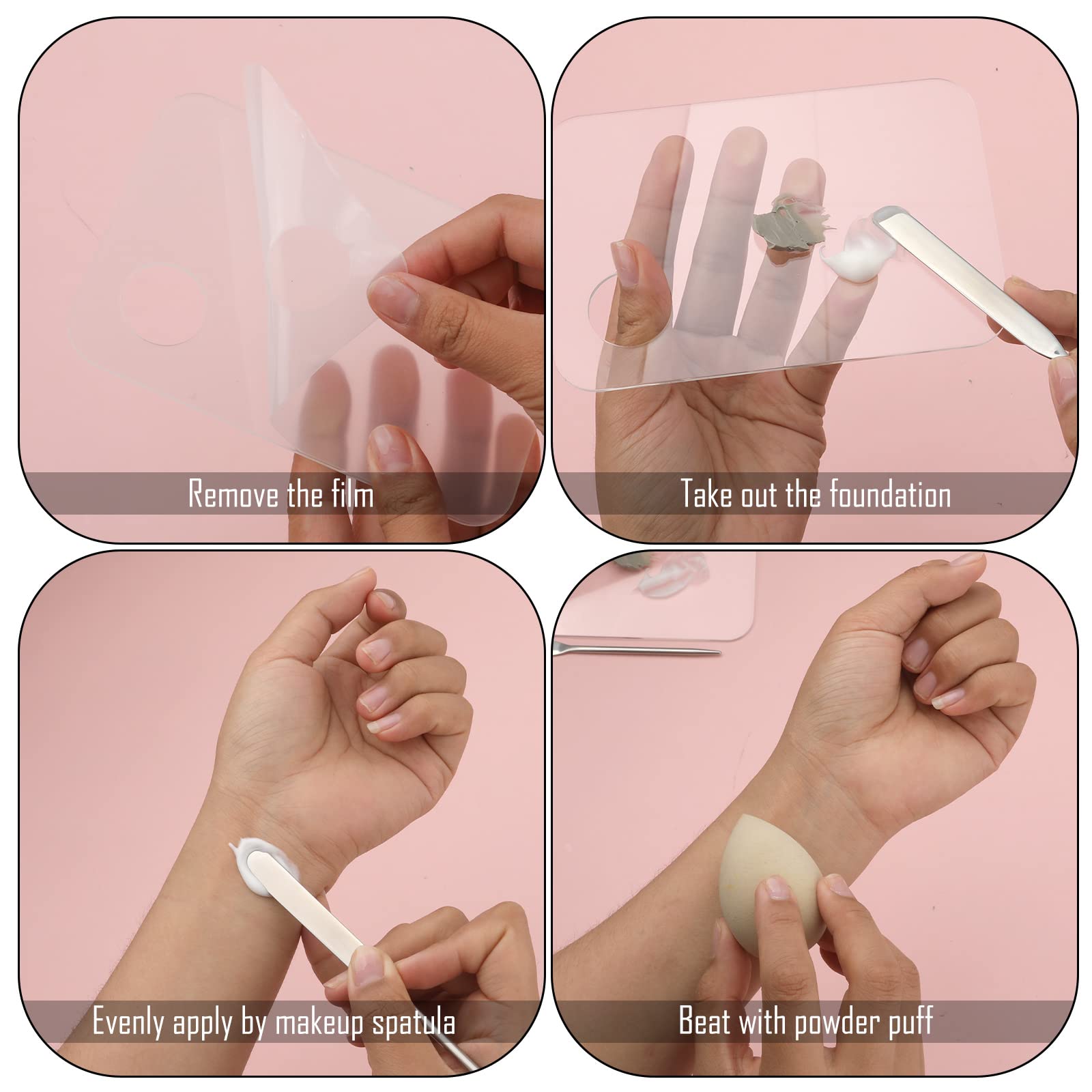 Professional Stainless Steel Makeup Scraper Spatula with Palette - Korean Style Foundation Tool for Makeup Artists & Beauty Lovers - Perfect for Salon, Home & Travel Use