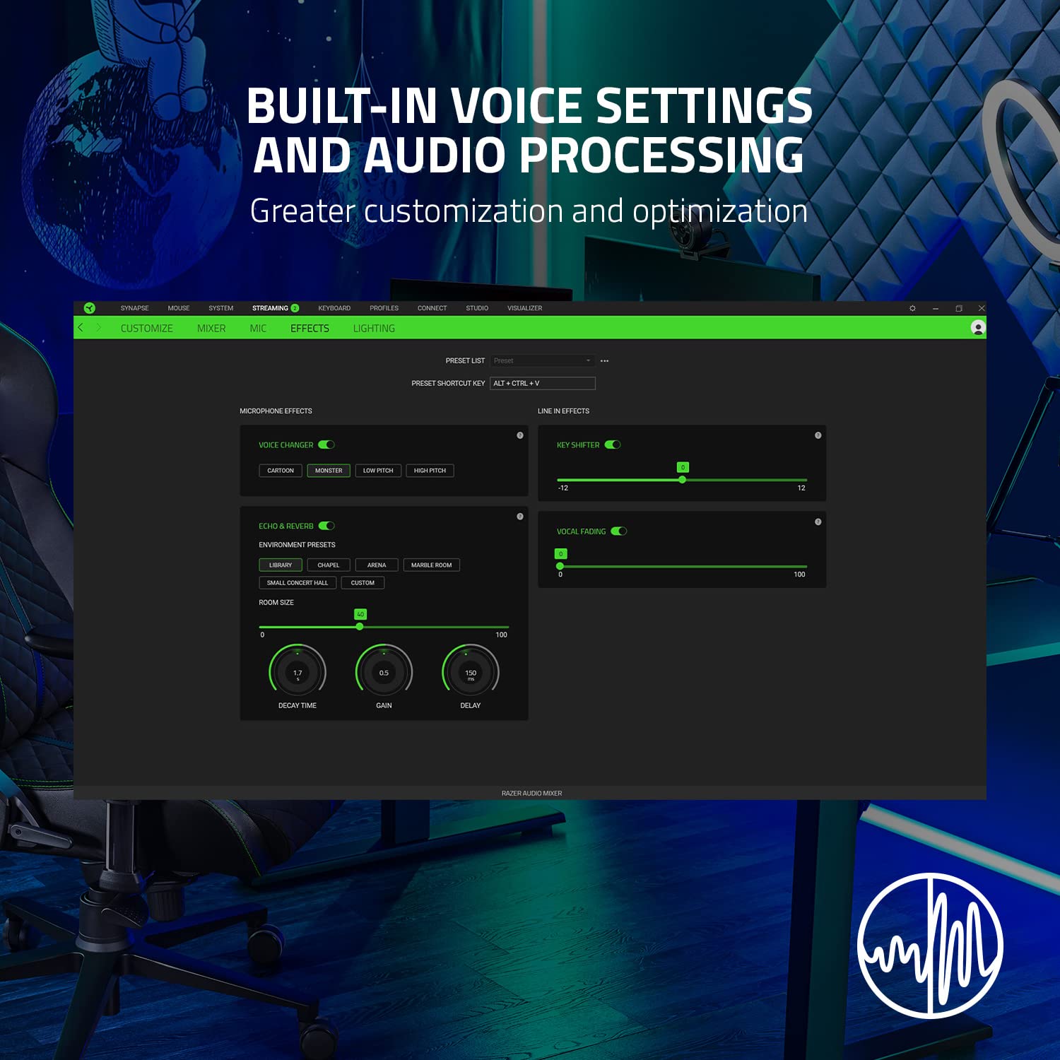 Razer Audio Mixer for Streaming & Broadcasting - 4-Channel USB Mixer with XLR Preamp, Built-in Voice Effects & Audio Processing - Plug & Play Studio Equipment for Podcasting, Gaming & Live Streaming (Renewed) - Chroma RGB Lighting