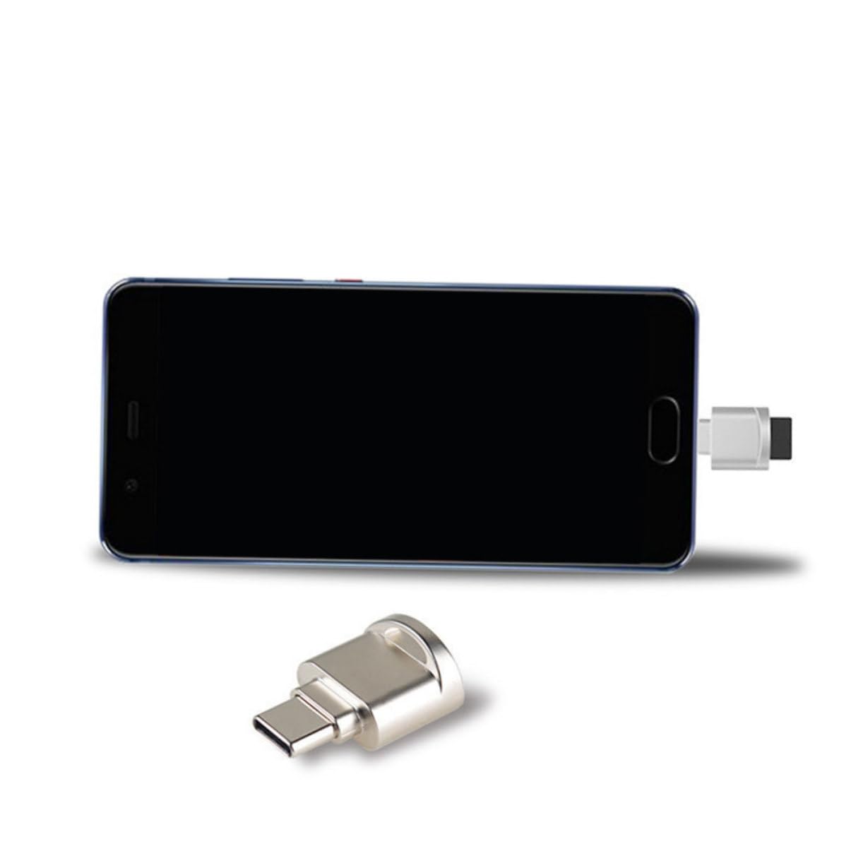 Premium Aluminum USB-C to USB Adapter - Fast Charging Keychain Connector for OTG, Micro USB, and Phone Card Reader - Perfect for Travel, Office, and On-the-Go Charging