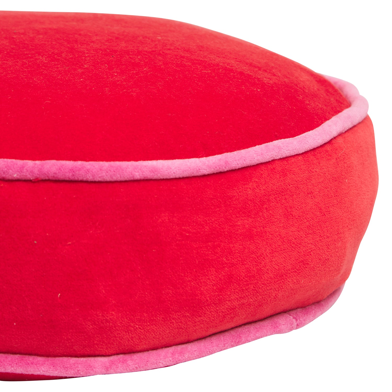 Castillo Round Velvet Cushion - Soft Scarlet Red Pillow Cover for Sofa, Bed, Chair - Home Decor & Living Room Accessories