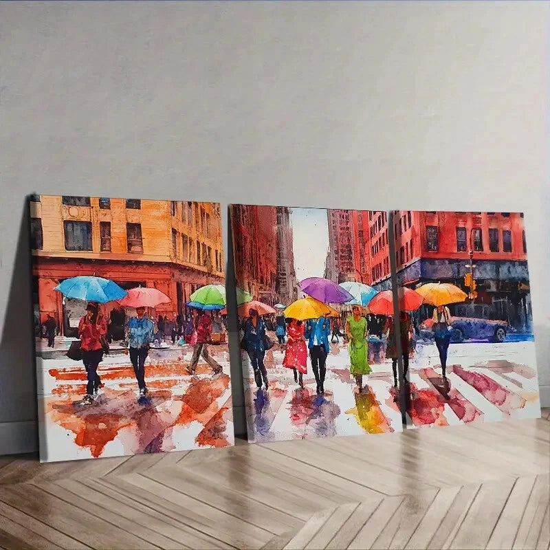 3-Piece New York City Wall Art Set - Vibrant Streets Canvas Framed 40x60cm - High Quality Print - 100% Australian Made - Ready to Hang - Perfect for Living Room, Bedroom & Office Decor
