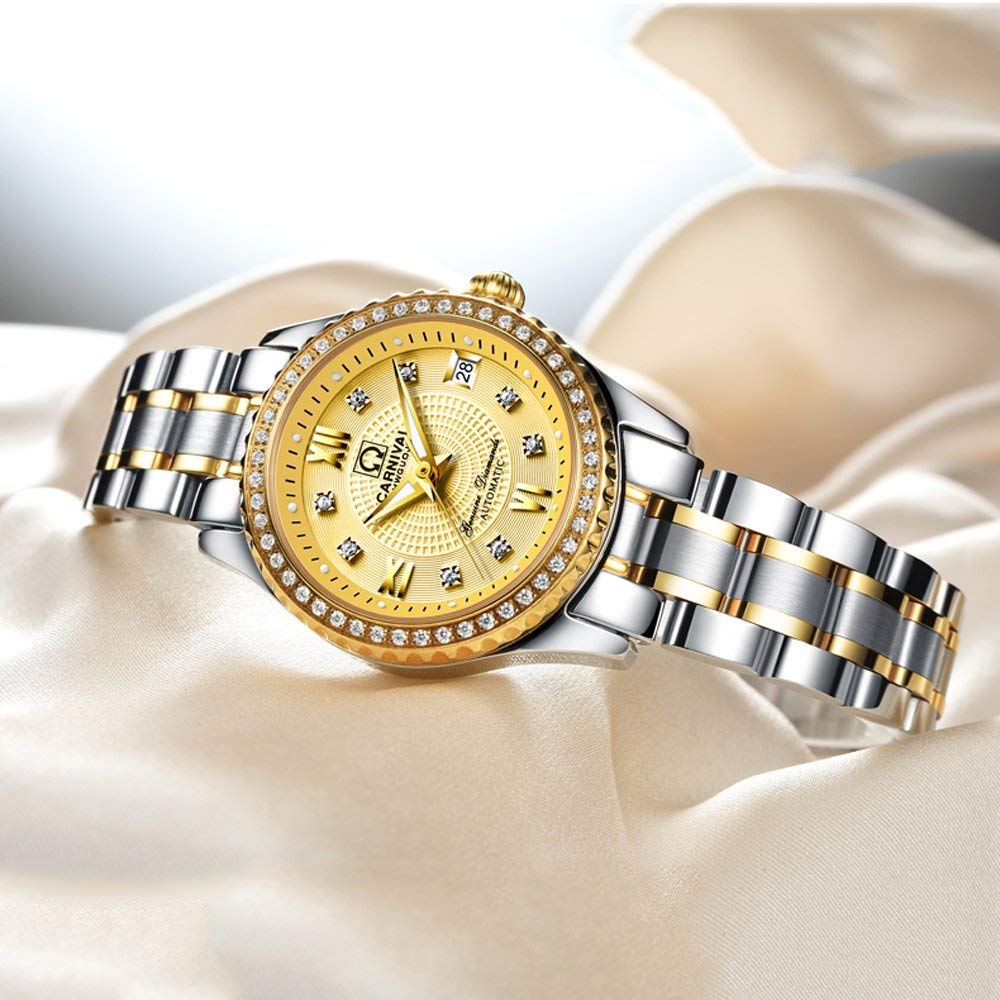 Gosasa Women's Automatic Watch - Stainless Steel Analog Dress Watch with Waterproof Design for Fashion & Luxury | Perfect for Office, Party, and Everyday Wear