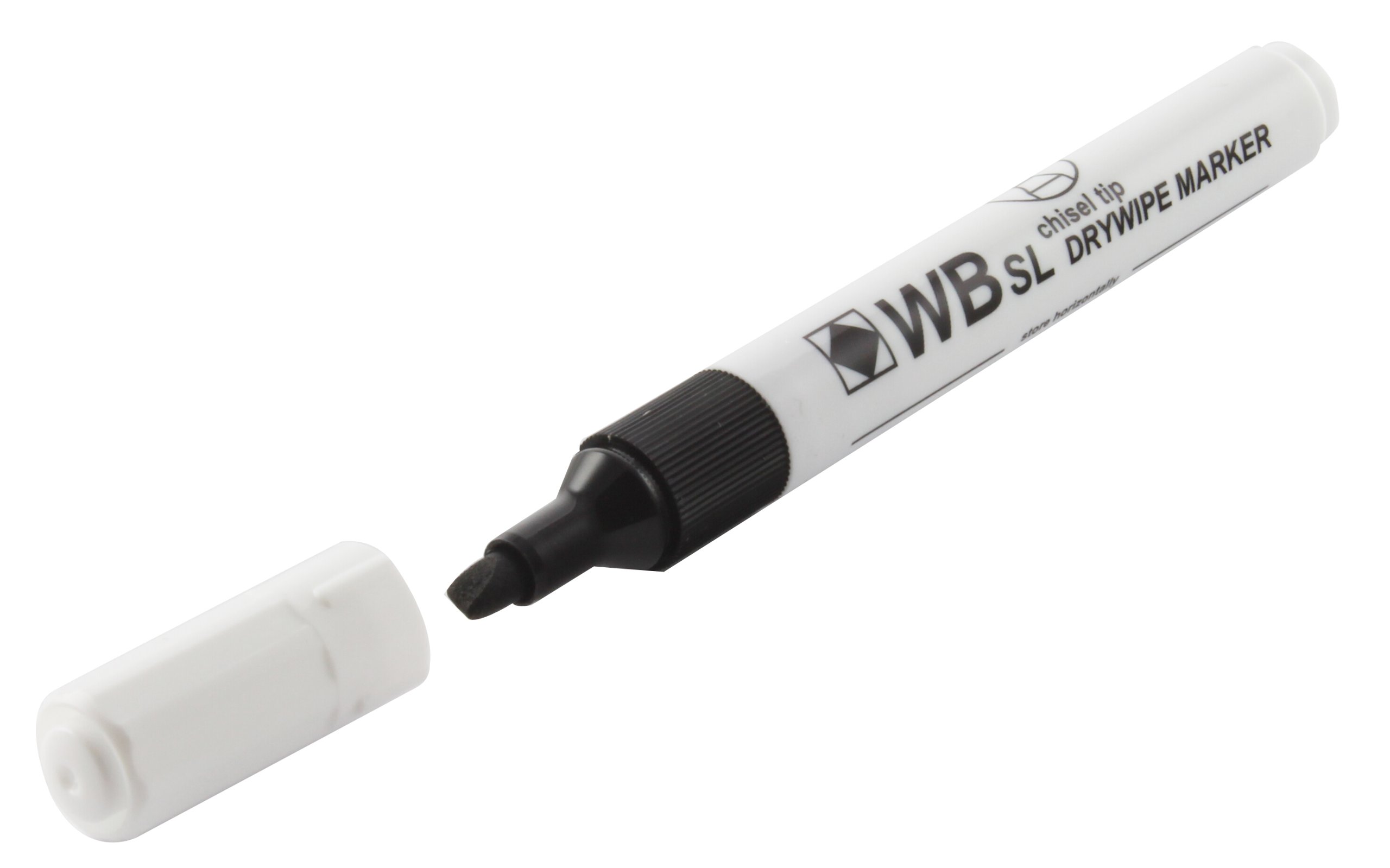 Chisel Tip Whiteboard Markers - Black Dry Erase Markers for Office, Classroom & Home Use - Pack of 12