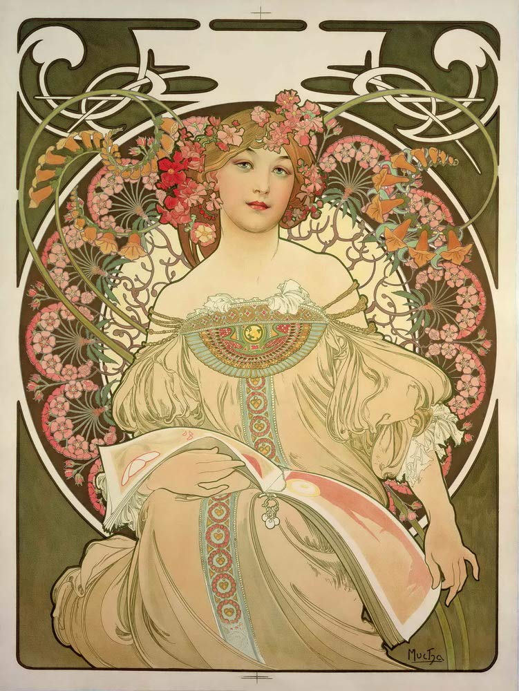 Berkin Arts Alphonse Mucha Giclee Art Print - High Quality Reproduction Painting Poster (Champagne Publisher) - Perfect for Home Decor, Office Wall Art & Gift Giving