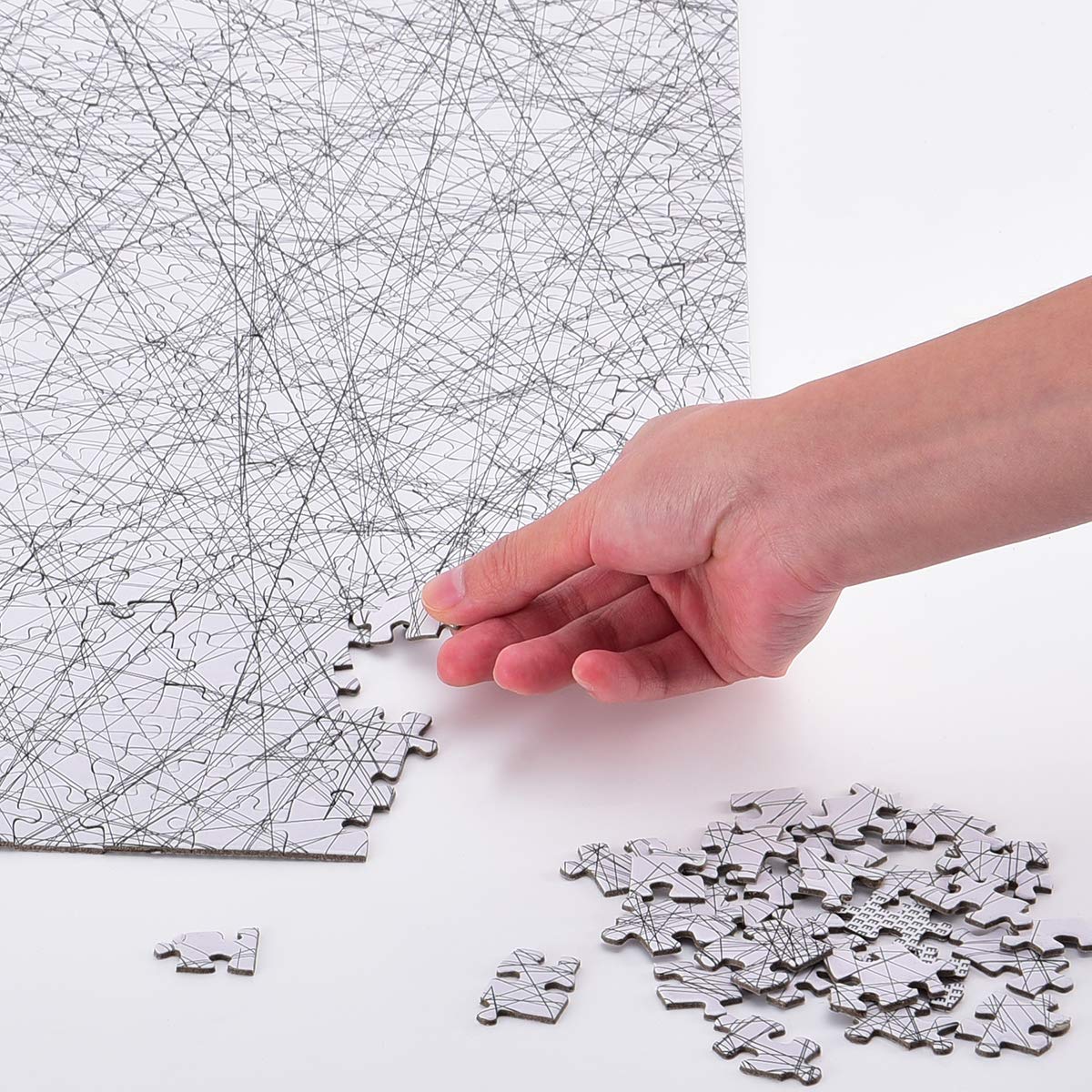 Bgraamiens 1000-Piece Jigsaw Puzzle - The Lines Black & White Challenge | Modern Abstract Art Puzzle for Adults | Perfect for Stress Relief, Family Game Night & Home Decor