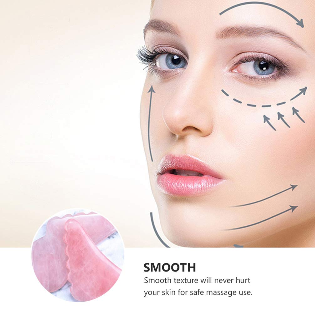 Natural Rose Quartz Gua Sha Scraping Board - Crystal Facial Massage Tool for Glowing Skin, Lymphatic Drainage & Relaxation | Spa, Home Self-Care & Beauty Routine Essential