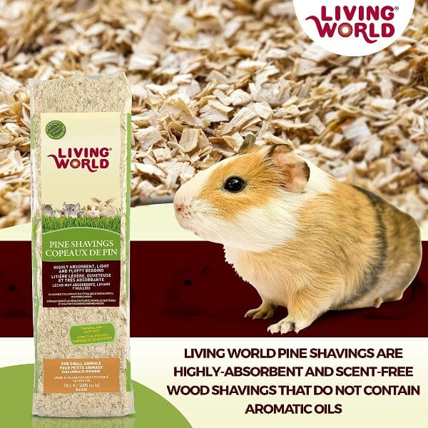 Living World Pine Shavings for Small Animals - Natural Bedding for Hamsters, Rabbits & Guinea Pigs - Soft & Absorbent Small Pet Cage Liner - Perfect for Cages, Hutches & Nesting Areas