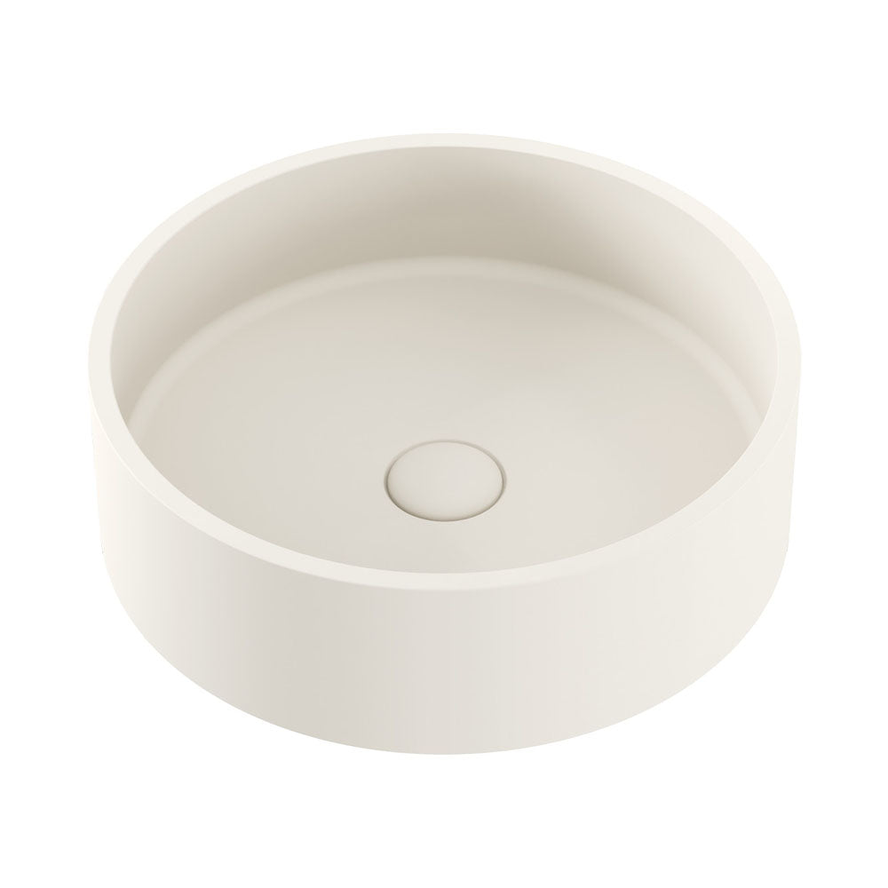 Fienza RB199W Jada Concrete Above Counter Bathroom Sink - Warm White | Modern Farmhouse Vanity Basin for Bathroom & Powder Room Decor