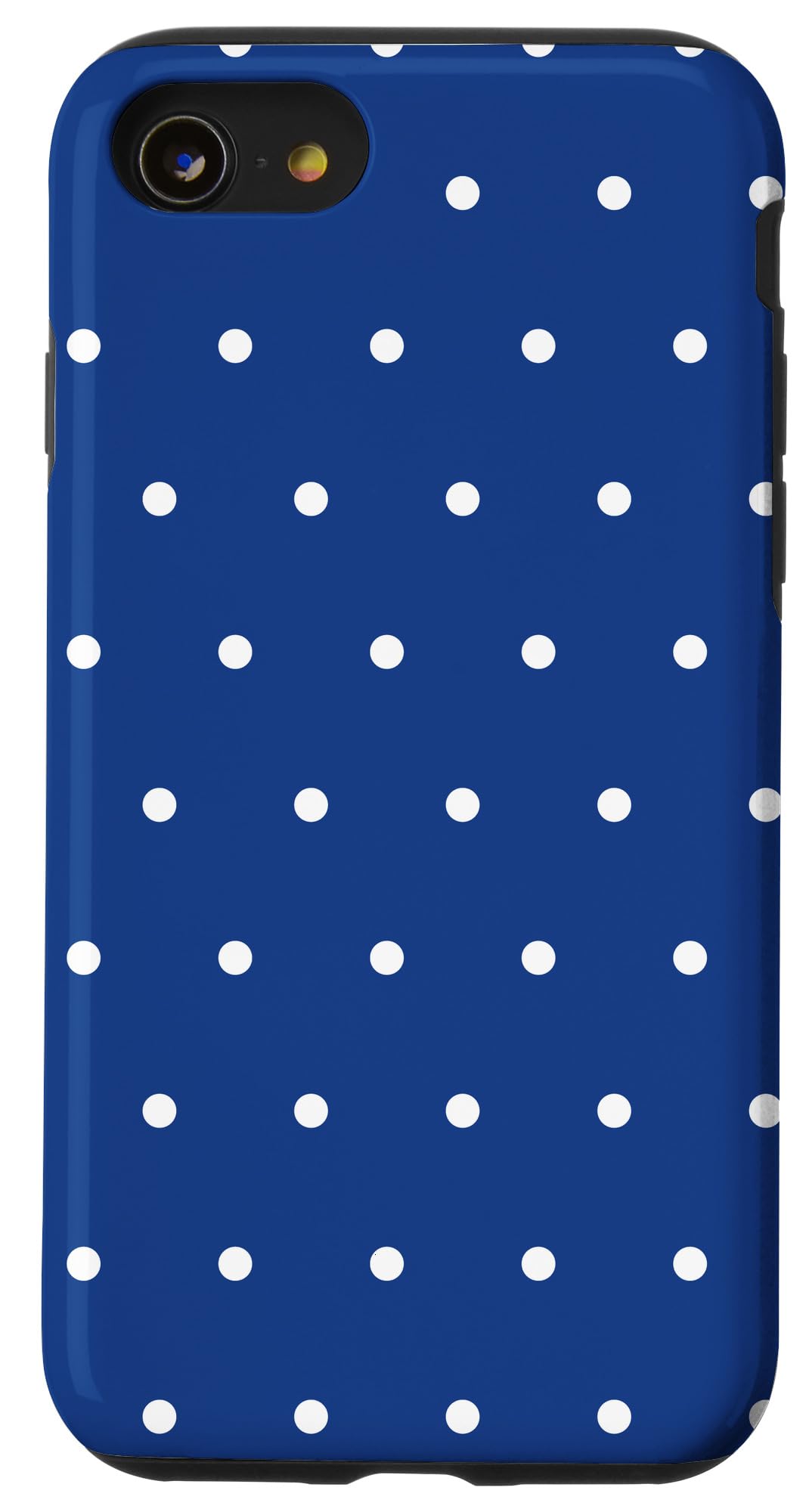 iPhone SE (2020) / 7 / 8 Case - Royal Blue Phone Cover with White Polka Dots | Slim Protective Case for Everyday Use, Work & Travel