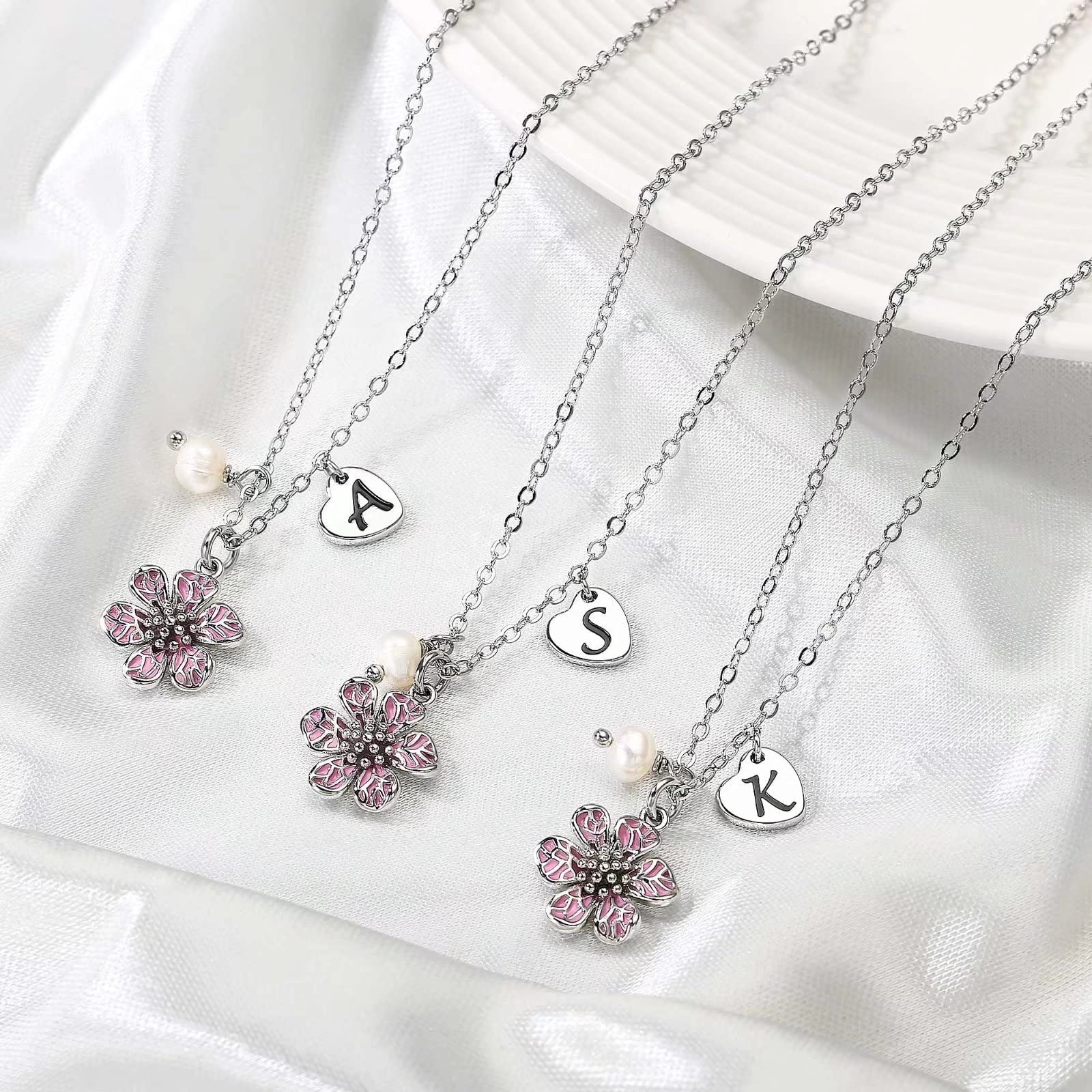 14K Gold Plated Heart Initial Necklace for Women - Personalized Letter Pendant, Dainty Flower Girl Proposal Gift, Wedding Bridesmaid Jewelry | Perfect for Anniversaries, Valentine's Day & Special Occasions