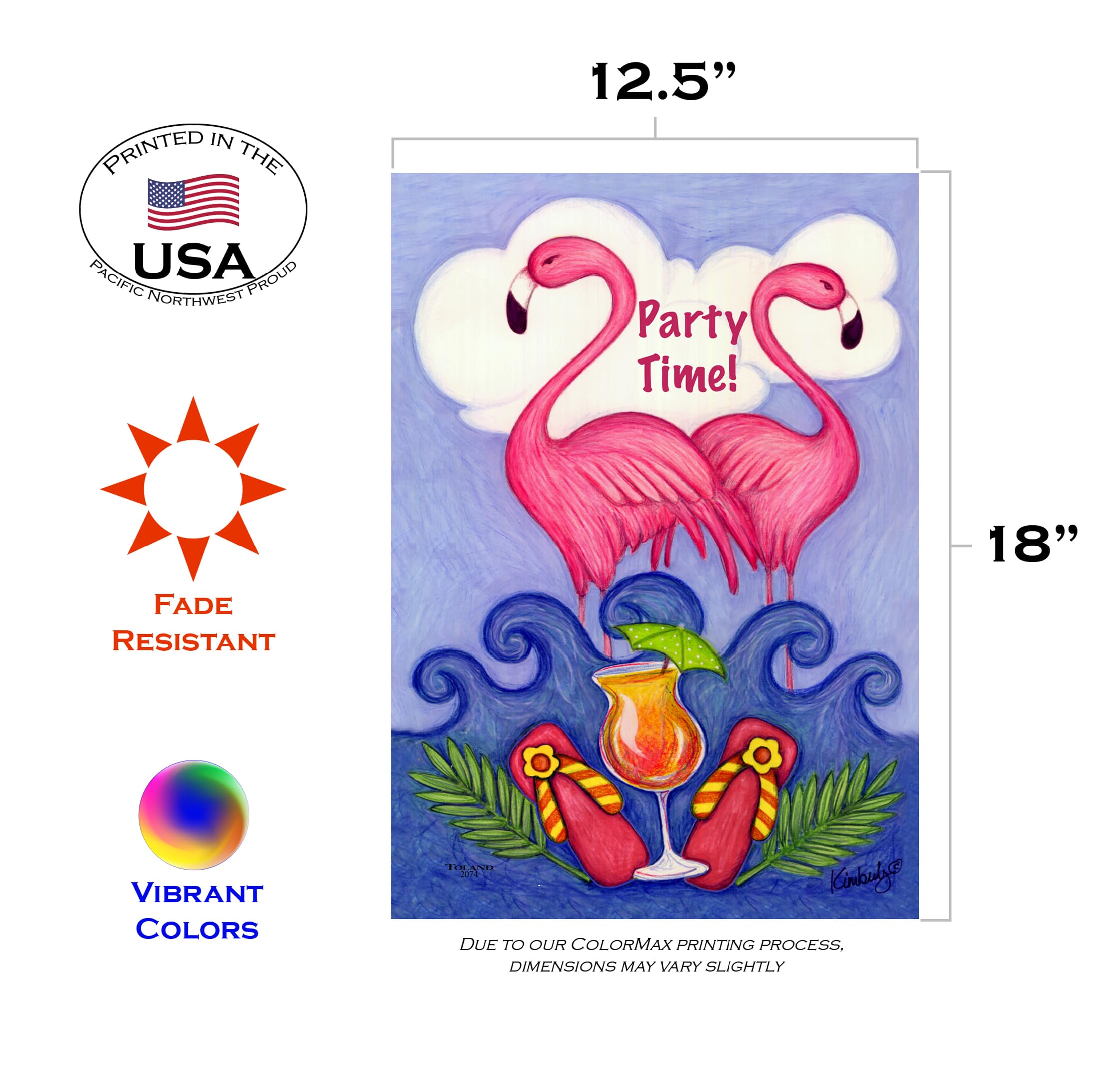 Toland Home Garden 112074 Pink Double Sided Bird Garden Flag 12x18 Inch - Outdoor Yard Decoration for House Parties, Spring Celebrations & Welcome Decor