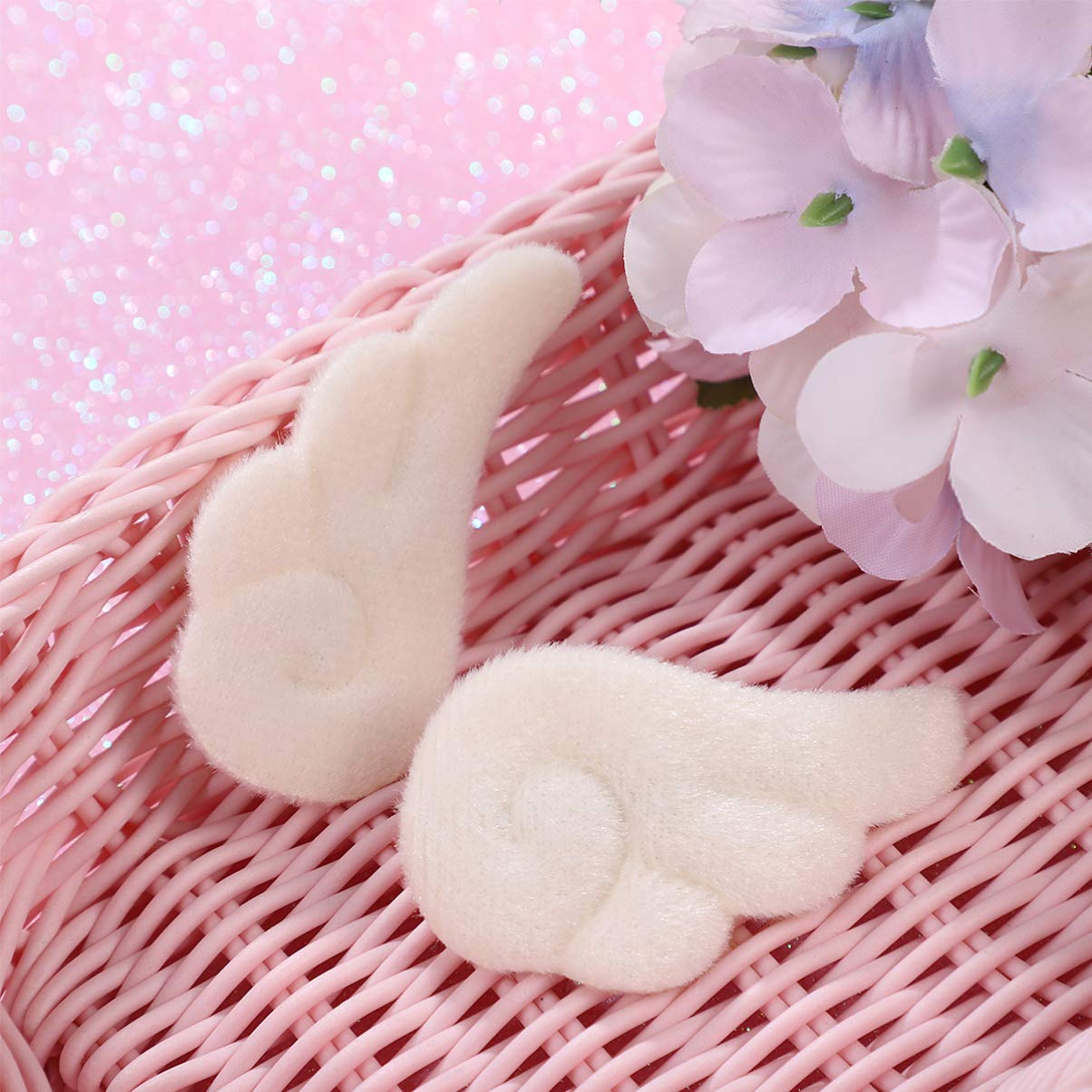 Beaupretty Angel Wings Hair Clips for Women - Soft Plush Hairpins for Girls, White (Party & Wedding)