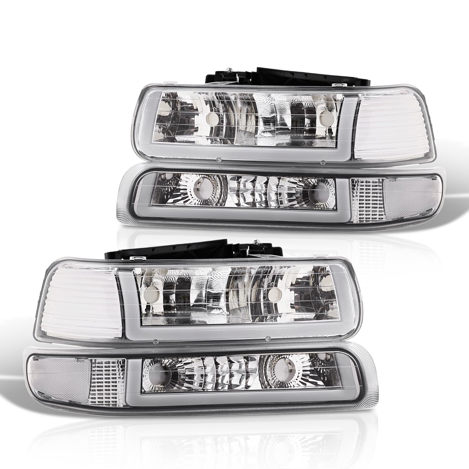 LED DRL Headlights for Silverado 1500/2500/3500 HD 1999-2006 - Upgrade Lighting for Night Driving
