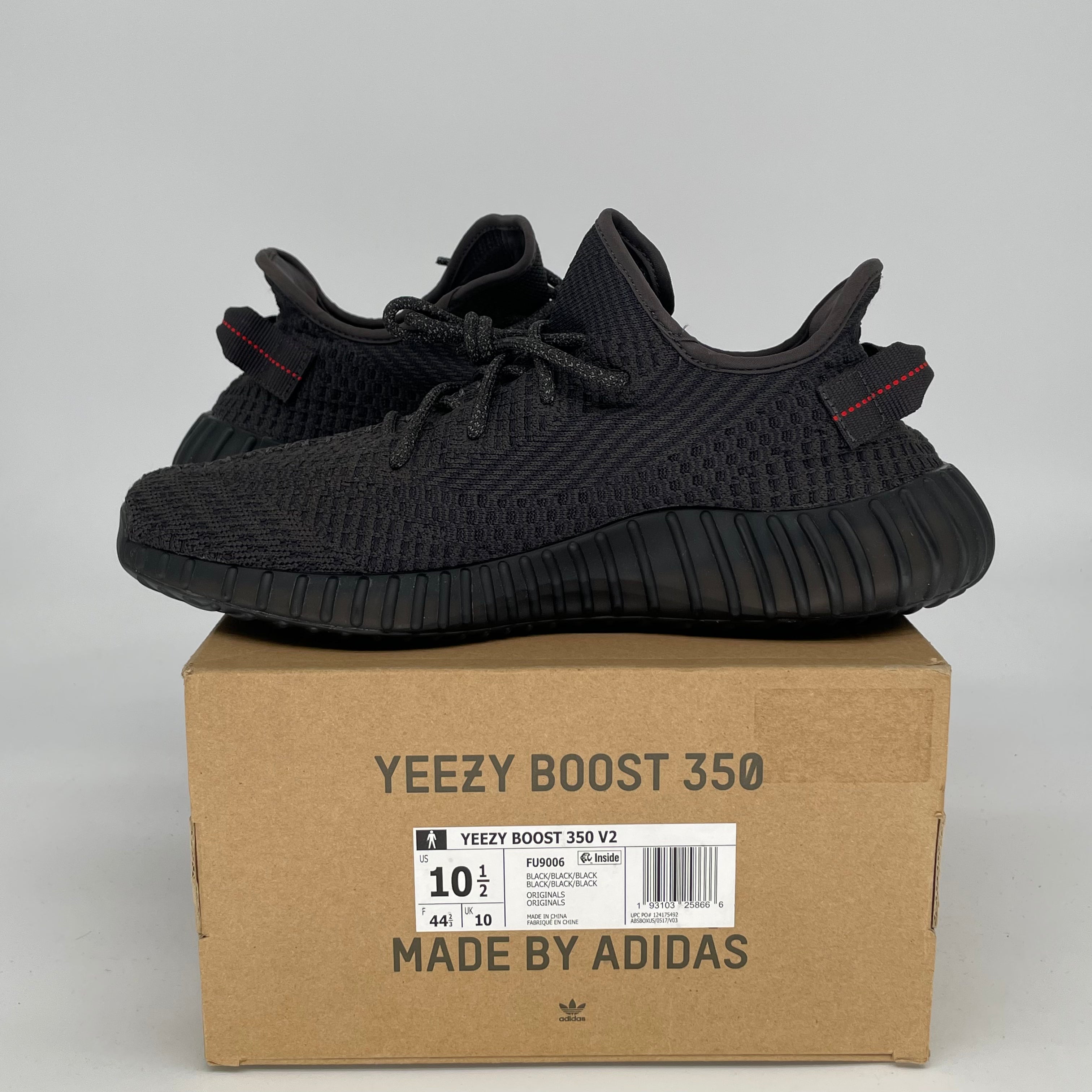 Adidas Yeezy Boost 350 V2 Black - Men's Size 10.5 / Women's Size 12 - Style Code FU9006 | Running Shoes for Men & Women | Perfect for Gym, Jogging & Casual Wear