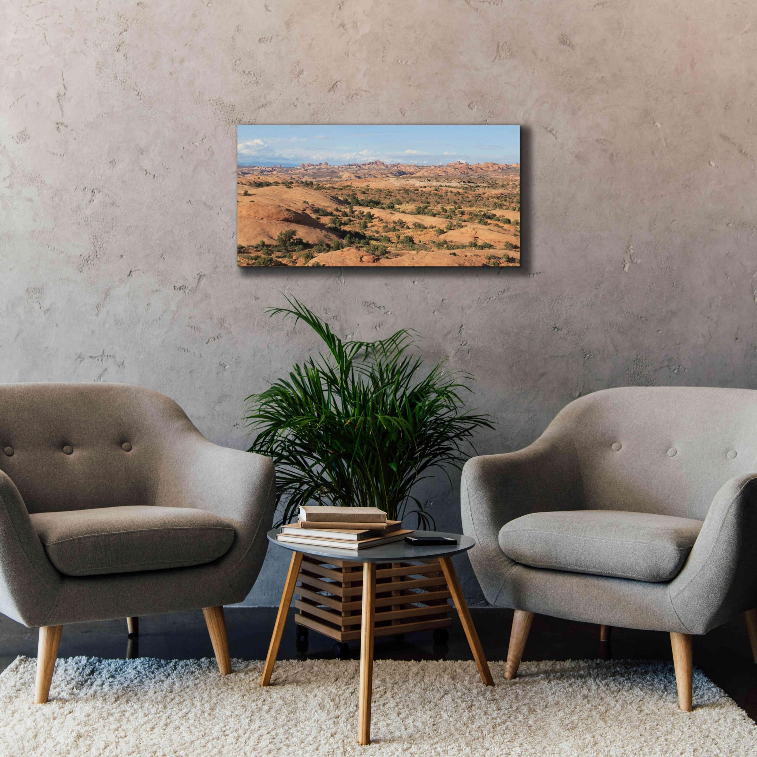 Epic Graffiti 'Moab Sand Flats II' by Lori Deiter - 40x20 Inch Giclee Canvas Wall Art Print - Desert Landscape Painting for Living Room, Bedroom & Office Decor
