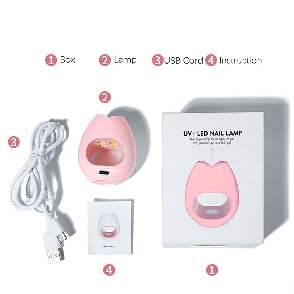Mini UV LED Nail Lamp - 16W Portable USB Nail Dryer for Gel Polish, Quick-Drying Nail Curing Light for Single Finger - Perfect for Home Manicures & Professional Nail Salons