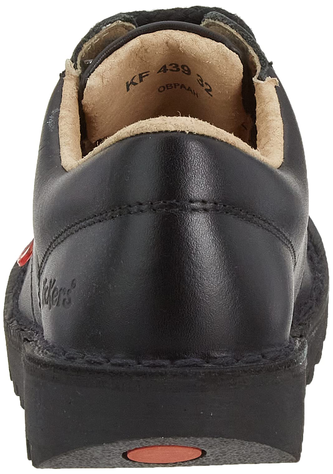 Kickers Kick Lo Y Black Leather School Shoes for Kids - Comfortable & Durable Boys' Sneakers for School, Casual Wear & Everyday Use