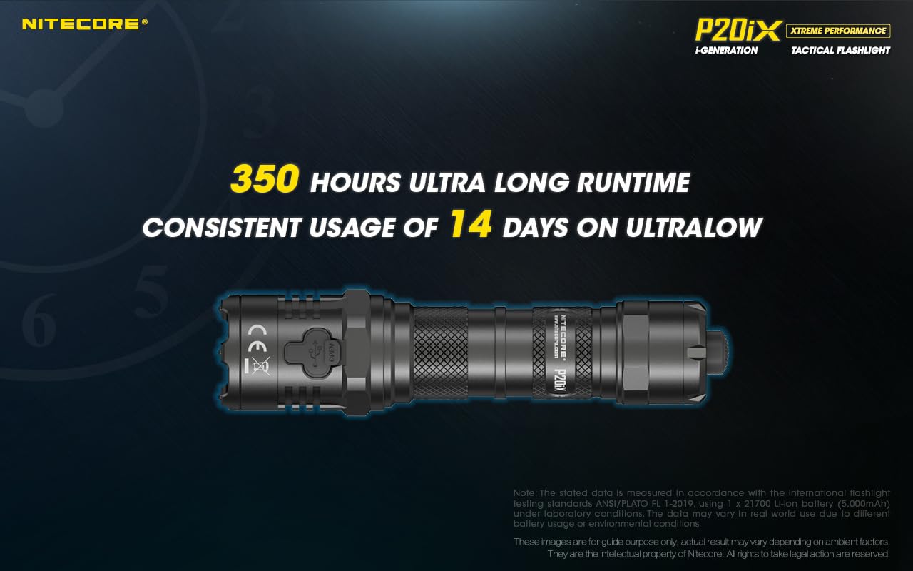 Nitecore P20iX 4000 Lumen Tactical Flashlight - USB-C Rechargeable Super Bright LED Flashlight with LumenTac Organizer | Perfect for Camping, Hiking, Emergency & Outdoor Adventures