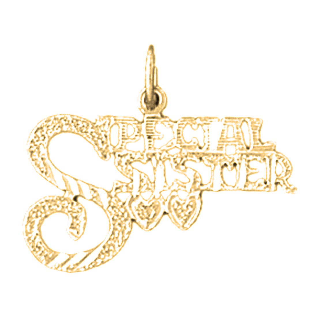 14K Gold-Plated 925 Silver Sister Pendant - Perfect Gift for Sisters