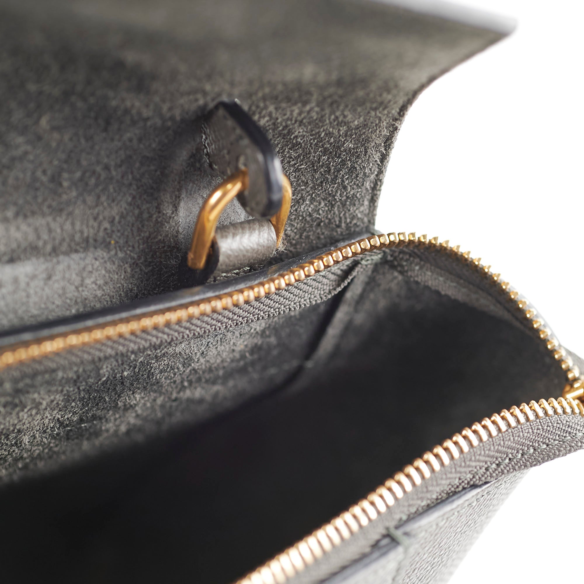 Celine Nano Grained Calfskin Belt Bag in Dark Grey - Stylish Crossbody Purse for Women, Perfect for Everyday Use, Travel & Night Out