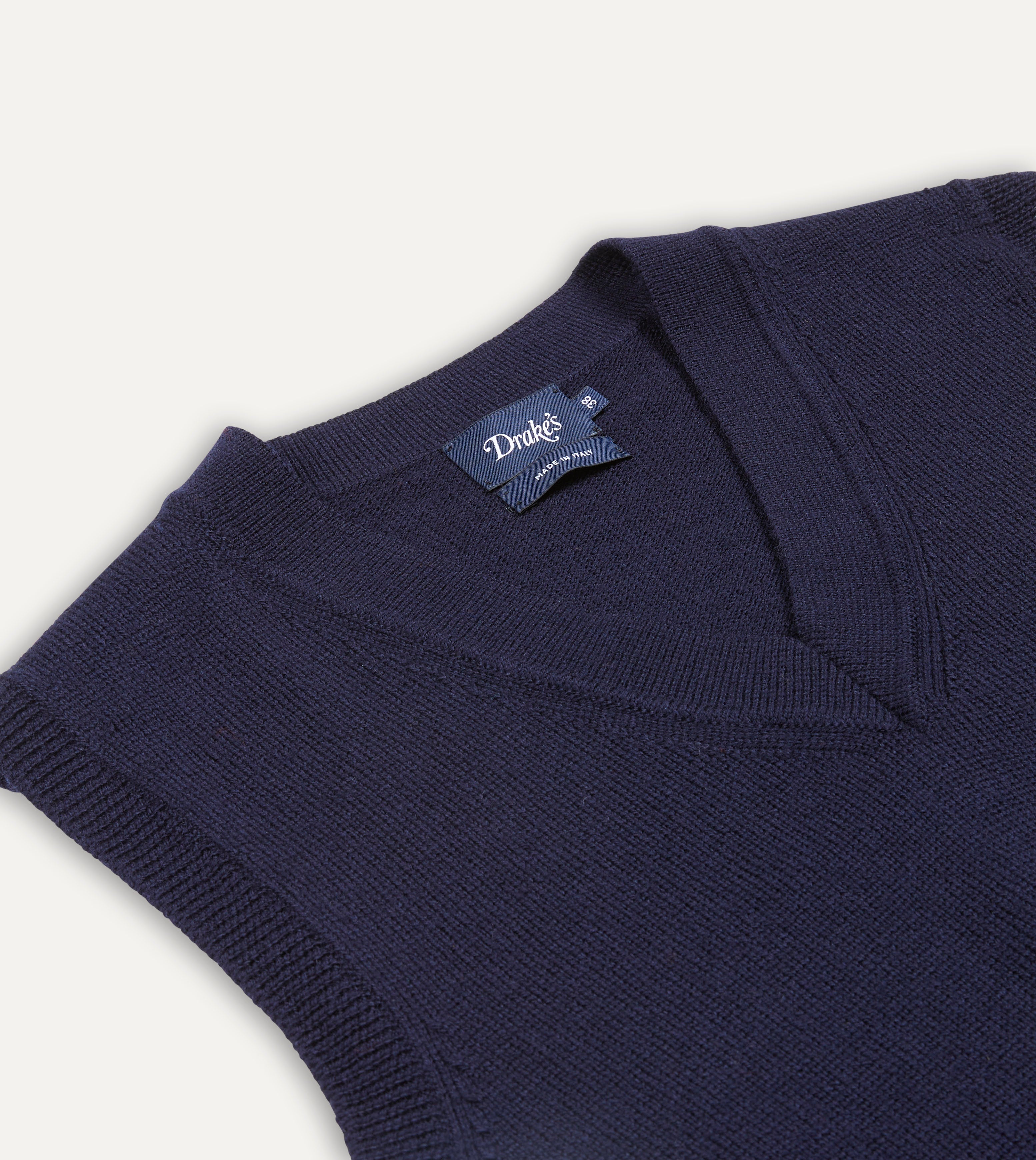 Premium Navy Blue Merino Wool Knitted Vest for Men - Warm Winter Layering Piece for Office, Travel & Outdoor Activities
