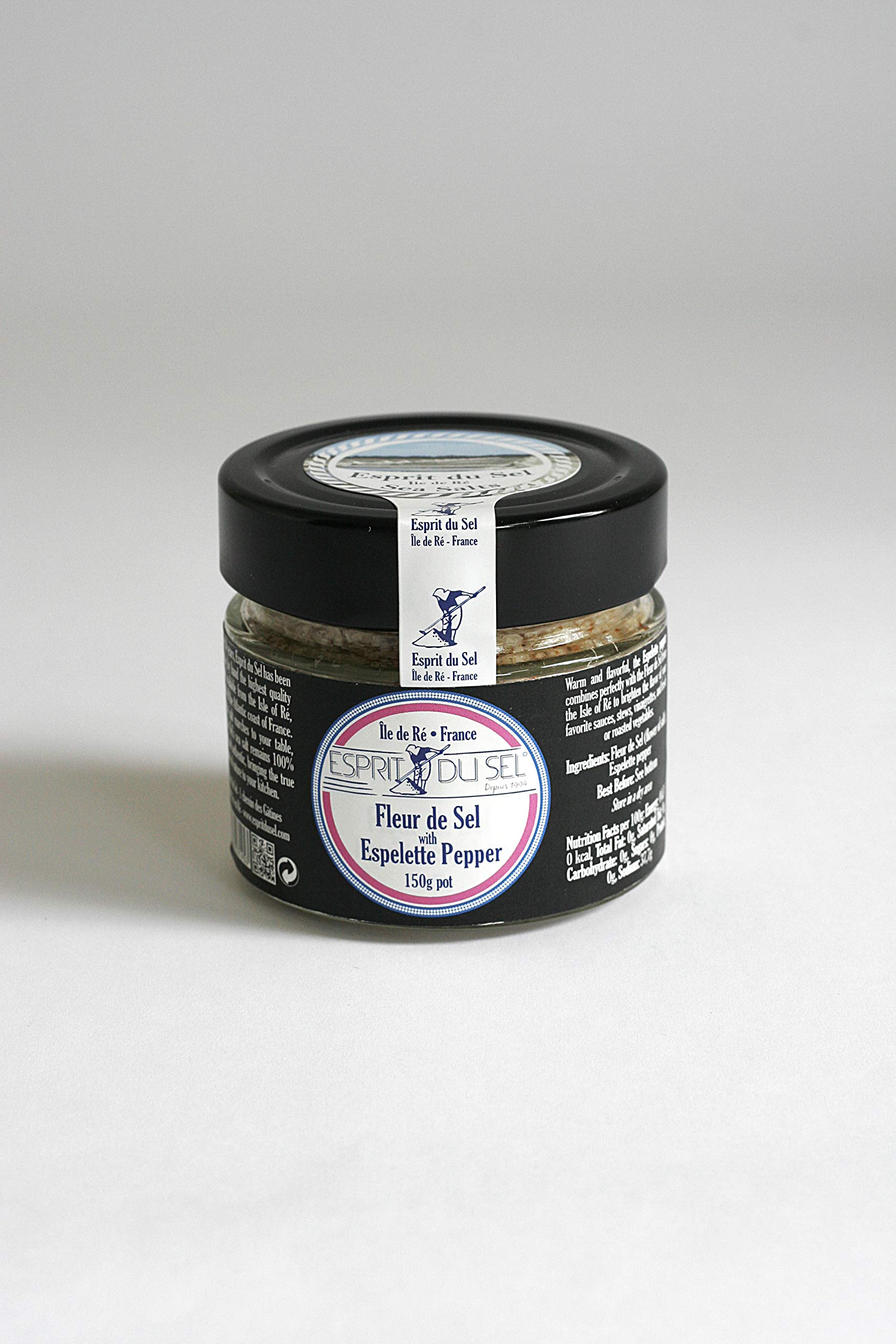 Premium Fleur de Sel with Espelette Pepper - Gourmet French Sea Salt for Cooking, Baking & Finishing Dishes - Perfect for Steak, Seafood, Salads & Desserts