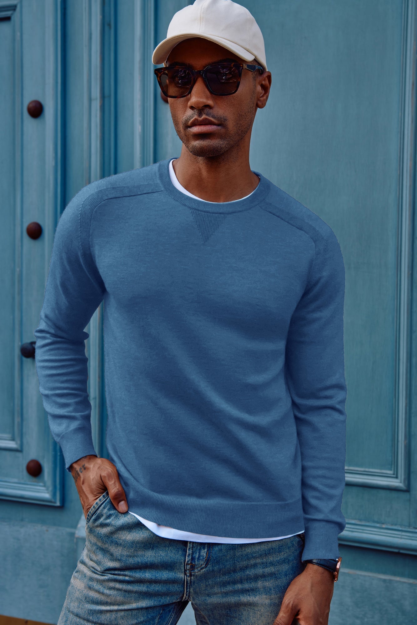 Men's Casual Crew Neck Sweater - Soft Wool Blend Knit Pullover for Fall & Winter | Cozy Office Wear & Weekend Outfits