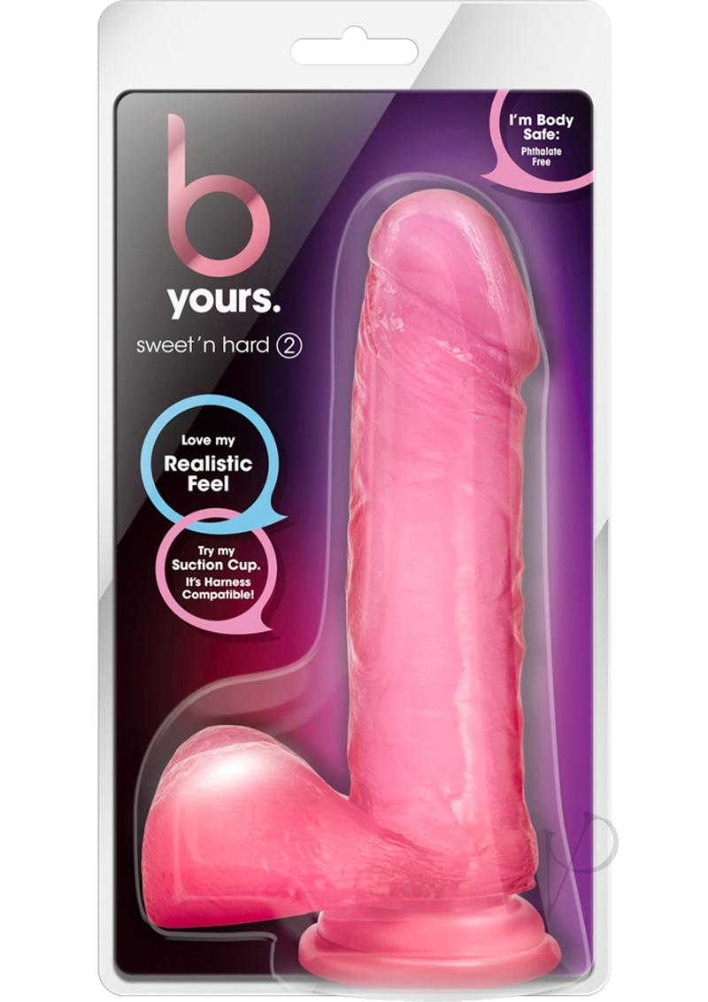 B Yours Sweet N' Hard 2 Dildo with Balls - 7.75 Inch Realistic Pink Adult Toy for Couples & Solo Play - Perfect for Bedroom Fun & BDSM Exploration