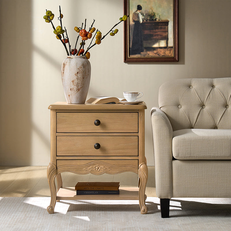 Nina Modern Nightstand with Hidden Drawer - Fully Assembled Bedside Table for Bedroom, Living Room & Office - Traditional Exquisite Design (Optional Types Available)