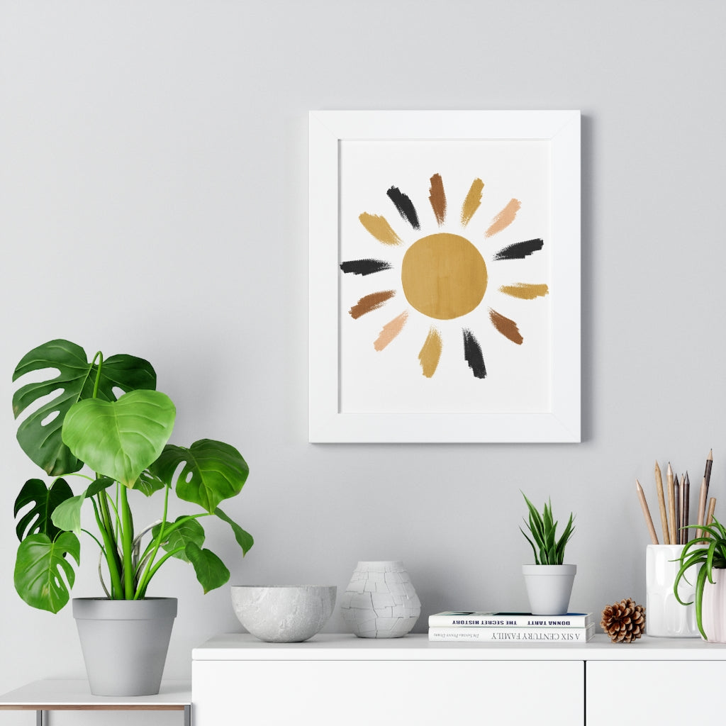 Modern Sunshine Framed Vertical Poster - Wall Art Decor for Living Room, Bedroom & Office - Perfect for Home & Office Decoration