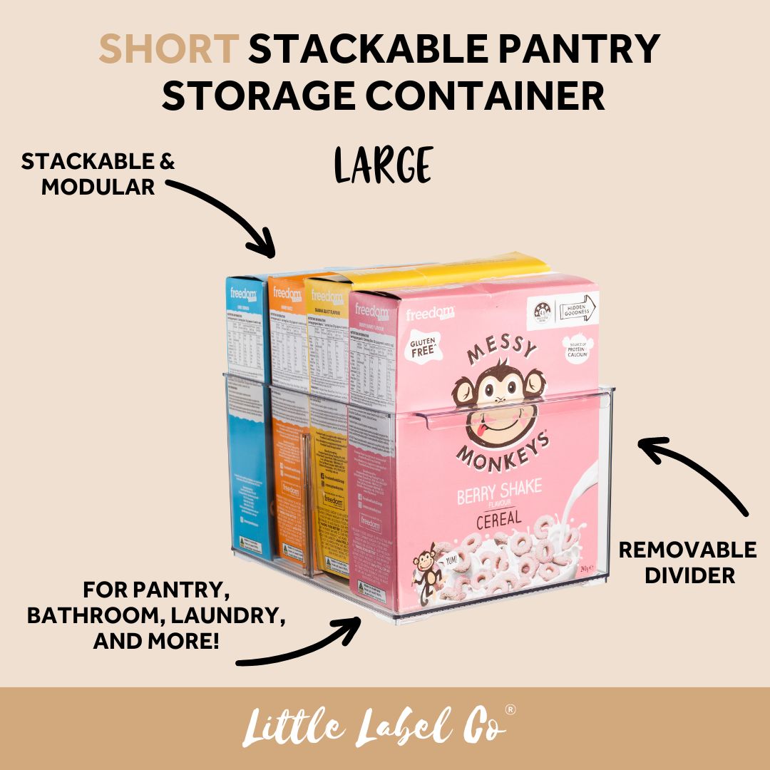 Stackable Pantry Storage Containers - Large Airtight Food Storage Bins for Kitchen Organization | Perfect for Flour, Sugar, Rice & Dry Goods