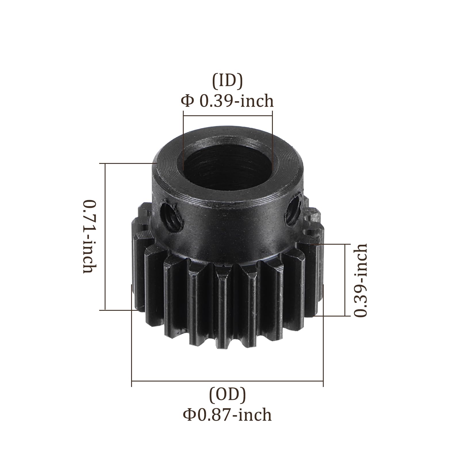 20T Mod 1 Pinion Gear - 10mm Bore x 10mm Height Steel Spur Gear for RC Cars, Gearboxes & Electric Grinders | Durable 45# Steel Construction | Perfect for RC Models, DIY Projects & Power Tools
