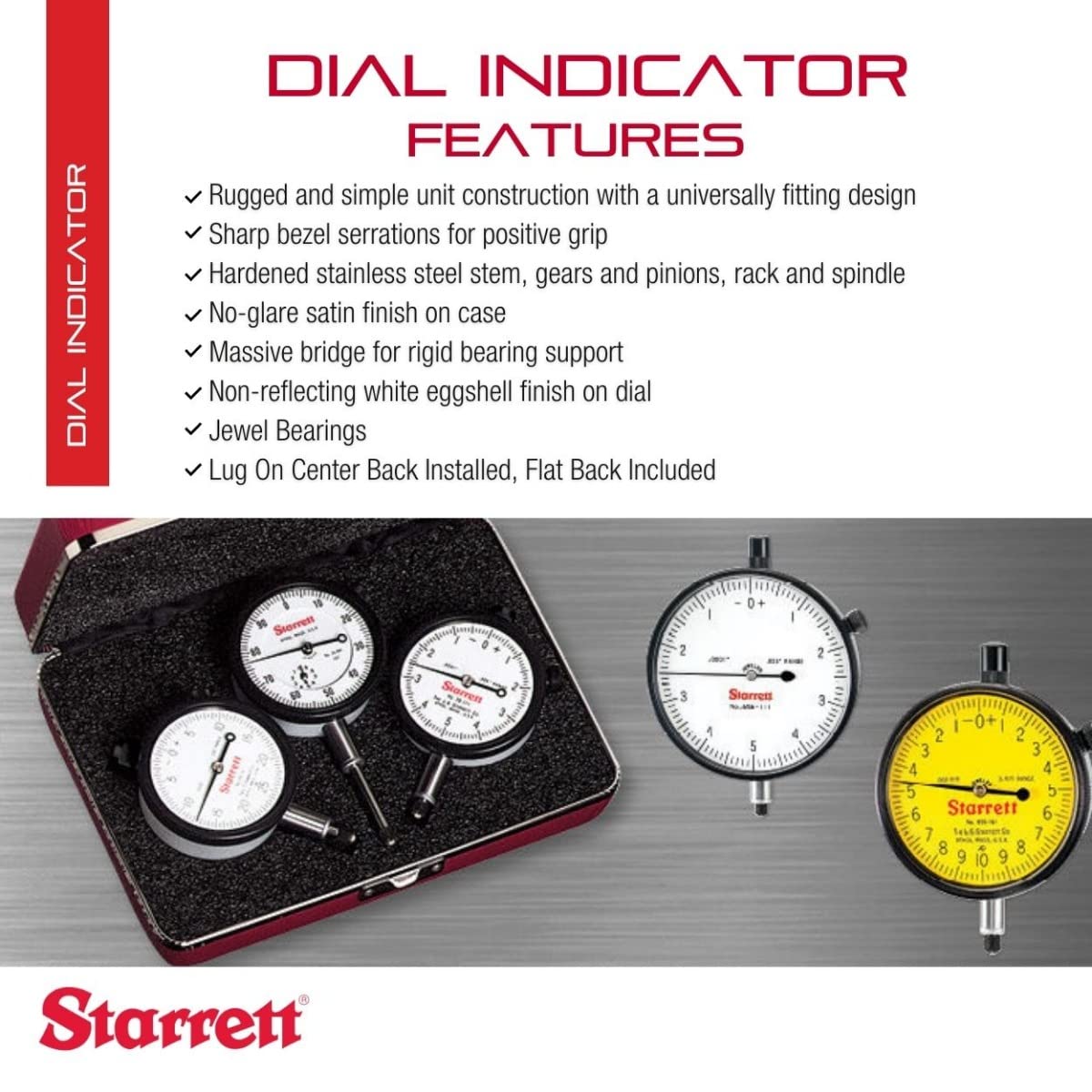 Starrett 25-441J Dial Indicator with SLC - 0-1