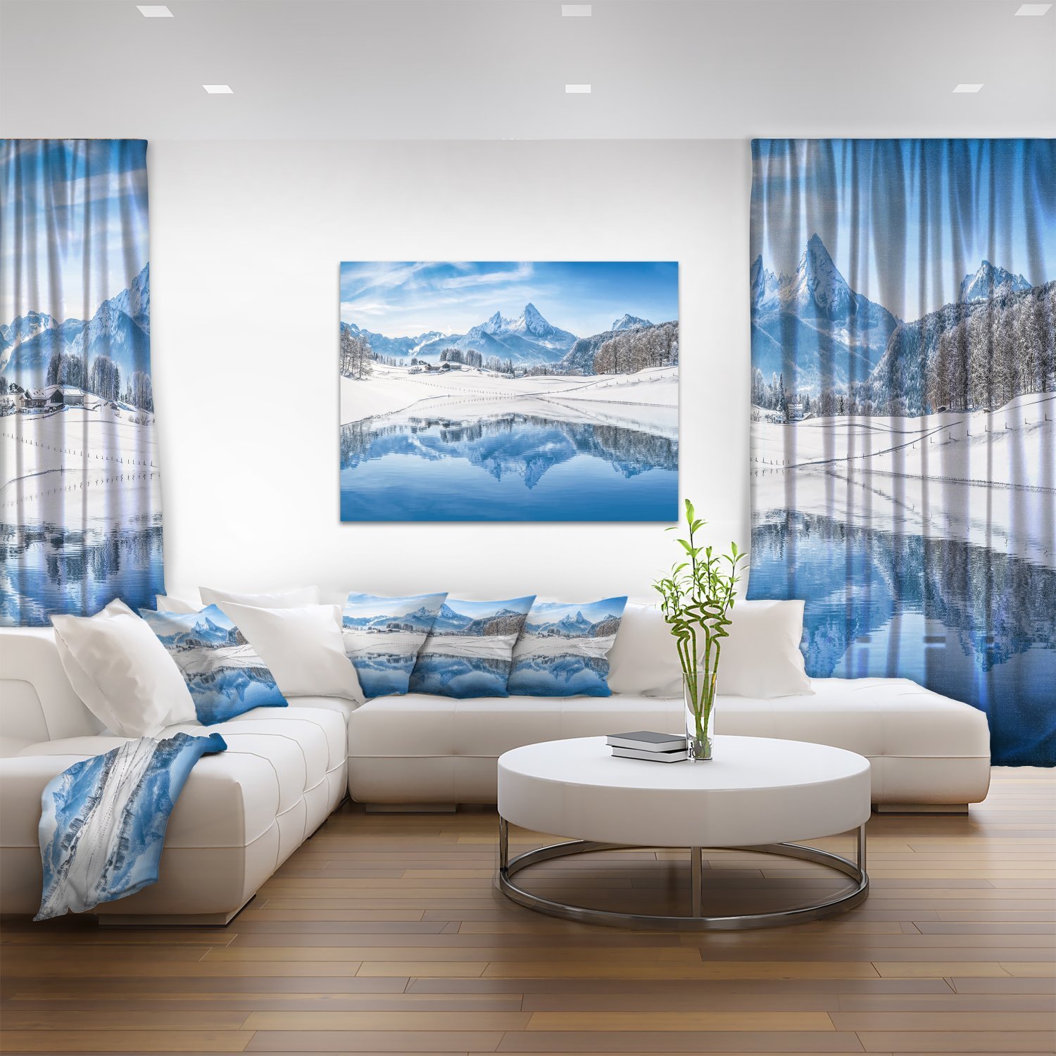 Stunning Icy Winter Mountain Alps Landscape Photography Canvas Print - Perfect for Living Room, Bedroom & Office Wall Decor