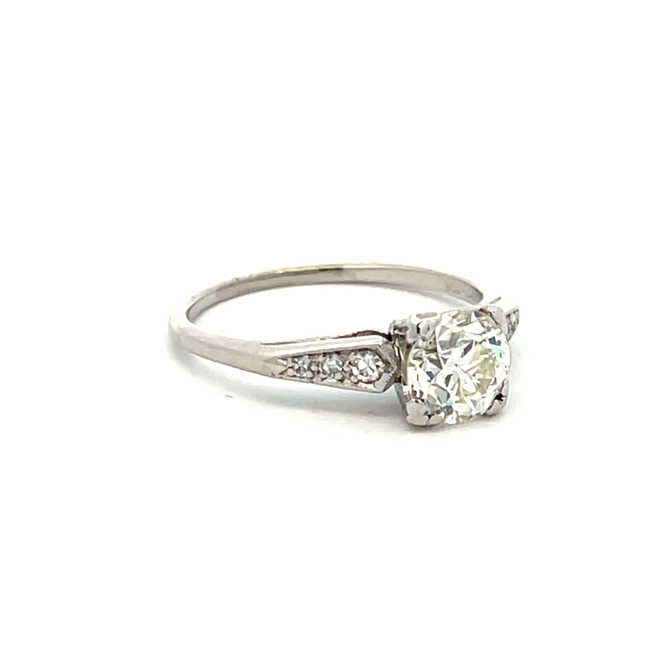 1.21 Carat Round Brilliant & Old European Cut Diamond Platinum Engagement Ring for Women - Perfect for Proposals, Anniversaries, and Special Occasions